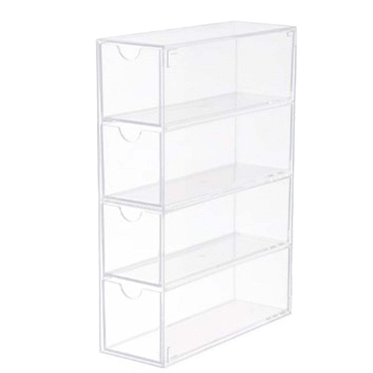 4 Drawers Eyeglass Storage Organizer Box Clear Acrylic Stackable Sunglasses Display Holder Organizer for Makeup Office Items