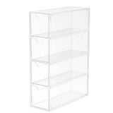 4 Drawers Eyeglass Storage Organizer Box Clear Acrylic Stackable Sunglasses Display Holder Organizer for Makeup Office Items