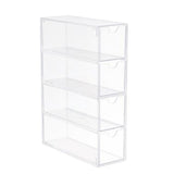 4 Drawers Eyeglass Storage Organizer Box Clear Acrylic Stackable Sunglasses Display Holder Organizer for Makeup Office Items - Front View
