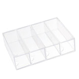 4 Drawers Eyeglass Storage Organizer Box Clear Acrylic Stackable Sunglasses Display Holder Organizer for Makeup Office Items