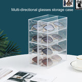 4 Drawers Eyeglass Storage Organizer Box Clear Acrylic Stackable Sunglasses Display Holder Organizer for Makeup Office Items - Extra Image