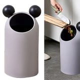 Trash Can Inclined Opening Large Capacity Modern Look Thickened Garbage Bin for Kitchen Bathroom Office Living Room Gray - 45-Degree Angle