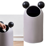 Trash Can Inclined Opening Large Capacity Modern Look Thickened Garbage Bin for Kitchen Bathroom Office Living Room Gray - Rear View