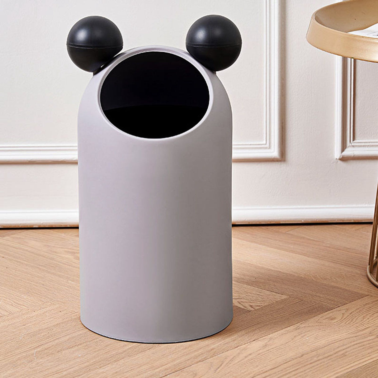 Trash Can Inclined Opening Large Capacity Modern Look Thickened Garbage Bin for Kitchen Bathroom Office Living Room Gray