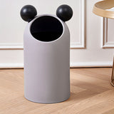 Trash Can Inclined Opening Large Capacity Modern Look Thickened Garbage Bin for Kitchen Bathroom Office Living Room Gray