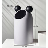 Trash Can Inclined Opening Large Capacity Modern Look Thickened Garbage Bin for Kitchen Bathroom Office Living Room Gray