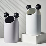 Trash Can Inclined Opening Large Capacity Modern Look Thickened Garbage Bin for Kitchen Bathroom Office Living Room Gray - Extra Image
