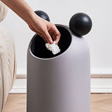 Trash Can Inclined Opening Large Capacity Modern Look Thickened Garbage Bin for Kitchen Bathroom Office Living Room Gray