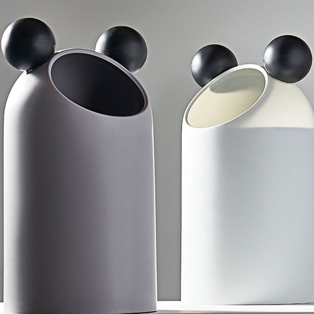 Trash Can Inclined Opening Large Capacity Modern Look Thickened Garbage Bin for Kitchen Bathroom Office Living Room Gray