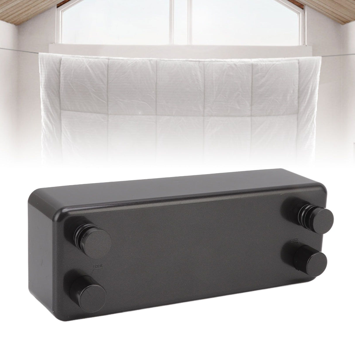 Retractable Clothesline Wall Mounted Heavy Duty Thickened Stainless Steel Double Laundry Line for Balcony Hotel 13.8ft Black