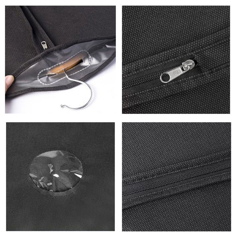 Suit Dust Cover Black Non Woven Fabrics Small Size Hanging Garment Bag for Travel Home