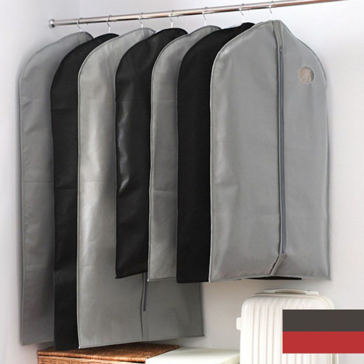 Suit Dust Cover Black Non Woven Fabrics Small Size Hanging Garment Bag for Travel Home