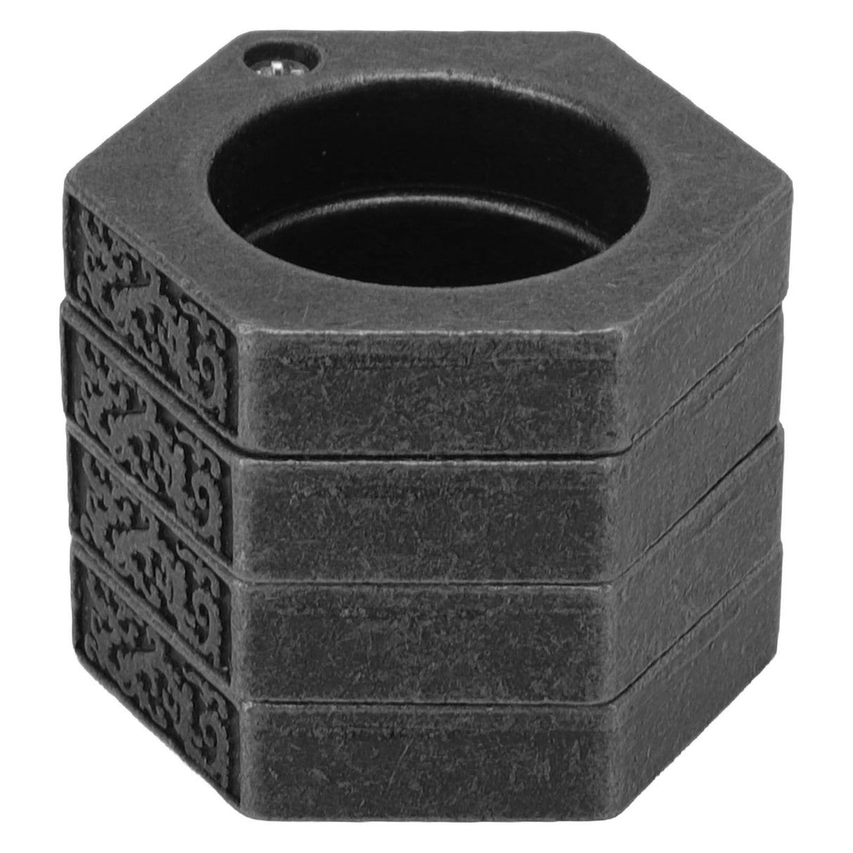 Defense Rings Aluminium Alloy Glossy Hexagonal Window Breaker for Emergency Defense Supplies Antique Silver