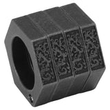 Defense Rings Aluminium Alloy Glossy Hexagonal Window Breaker for Emergency Defense Supplies Antique Silver - Top-Down View