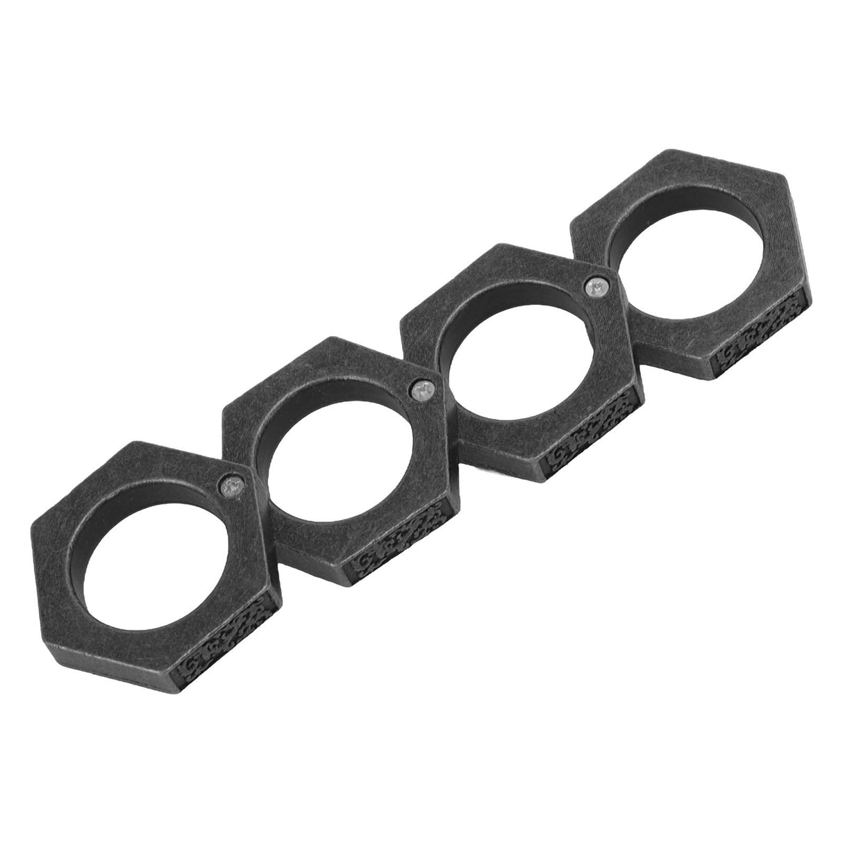 Defense Rings Aluminium Alloy Glossy Hexagonal Window Breaker for Emergency Defense Supplies Antique Silver