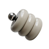 Nordic Style Qtip Holder Dispenser Desktop Dustproof Cotton Swab Storage Container Doughnut Shape Makeup Storage Box with Lid Khaki 3 Layers - Top-Down View