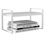 Desktop Bookshelf Organizer Desktop Organizer Office Storage Rack Warm White Simple Style - Front View