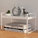 Desktop Bookshelf Organizer Desktop Organizer Office Storage Rack Warm White Simple Style