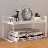 Desktop Bookshelf Organizer Desktop Organizer Office Storage Rack Warm White Simple Style - Close-Up Angle