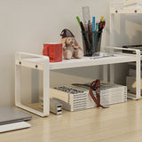 Desktop Bookshelf Organizer Desktop Organizer Office Storage Rack Warm White Simple Style