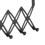 Over Door Hooks Expandable Stainless Steel Clothes Coat Rack for Bedroom Indoor 6 Hangers Black - Close-Up Angle