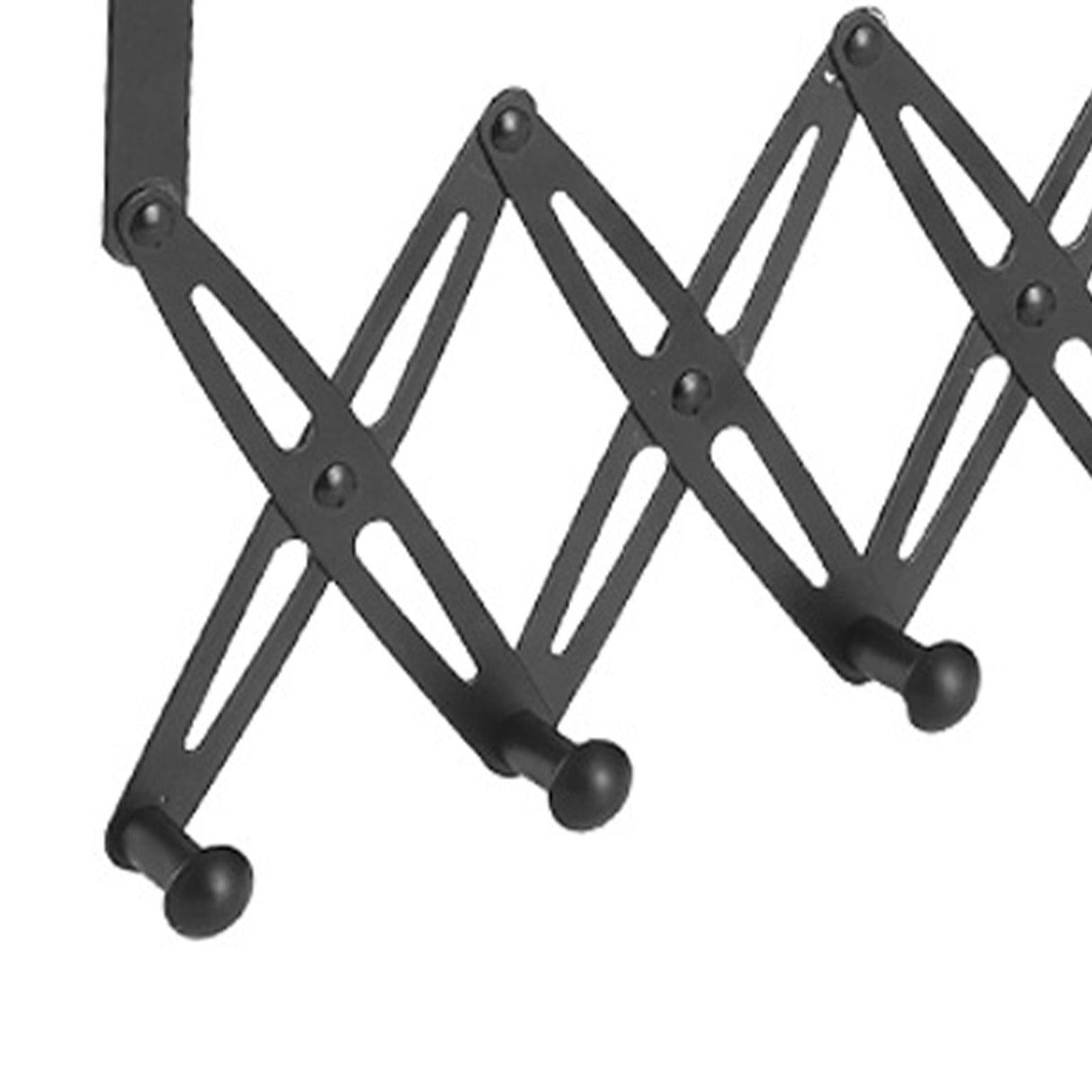 Over Door Hooks Expandable Stainless Steel Clothes Coat Rack for Bedroom Indoor 6 Hangers Black