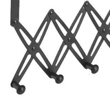 Over Door Hooks Expandable Stainless Steel Clothes Coat Rack for Bedroom Indoor 6 Hangers Black - Low Angle