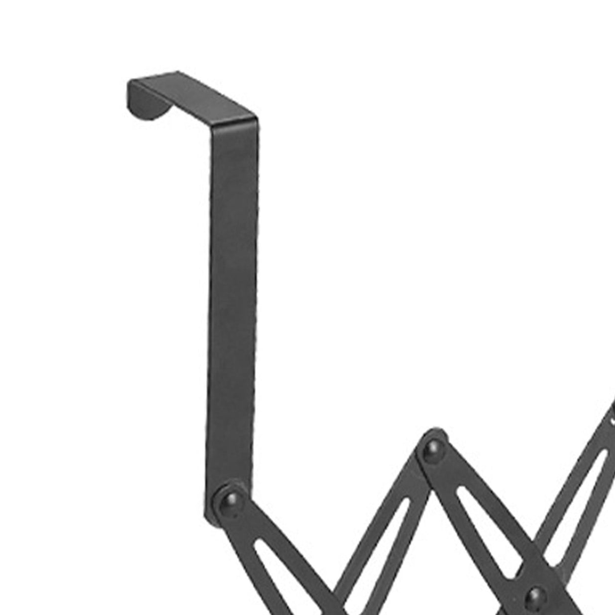 Over Door Hooks Expandable Stainless Steel Clothes Coat Rack for Bedroom Indoor 6 Hangers Black