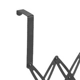 Over Door Hooks Expandable Stainless Steel Clothes Coat Rack for Bedroom Indoor 6 Hangers Black