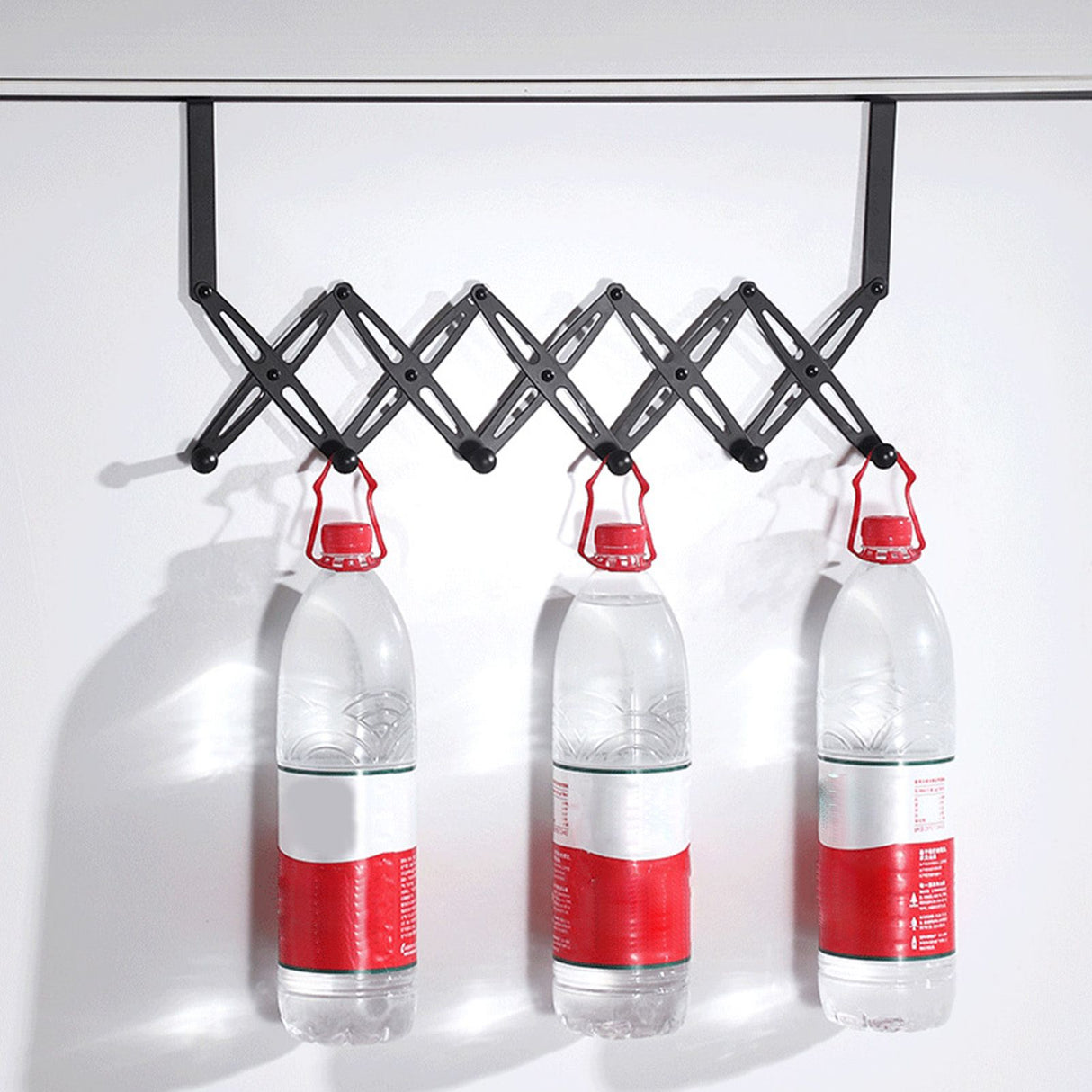 Over Door Hooks Expandable Stainless Steel Clothes Coat Rack for Bedroom Indoor 6 Hangers Black