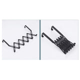 Over Door Hooks Expandable Stainless Steel Clothes Coat Rack for Bedroom Indoor 6 Hangers Black - Extra Image