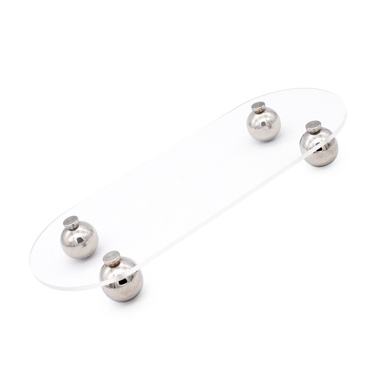 Acrylic Storage Tray Clear Transparent Stainless Steel Round Feet Minimalist Style Decorative Practical Desktop Shelf for Cafes Oval