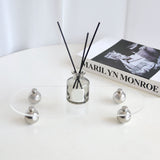Acrylic Storage Tray Clear Transparent Stainless Steel Round Feet Minimalist Style Decorative Practical Desktop Shelf for Cafes Oval