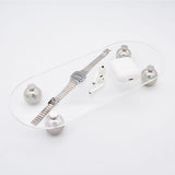 Acrylic Storage Tray Clear Transparent Stainless Steel Round Feet Minimalist Style Decorative Practical Desktop Shelf for Cafes Oval - Extra Image