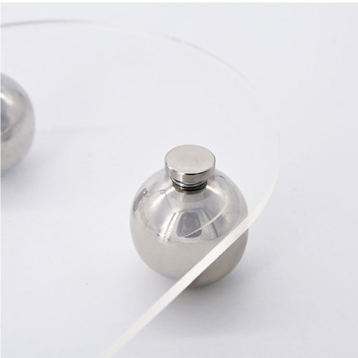 Acrylic Storage Tray Clear Transparent Stainless Steel Round Feet Minimalist Style Decorative Practical Desktop Shelf for Cafes Oval