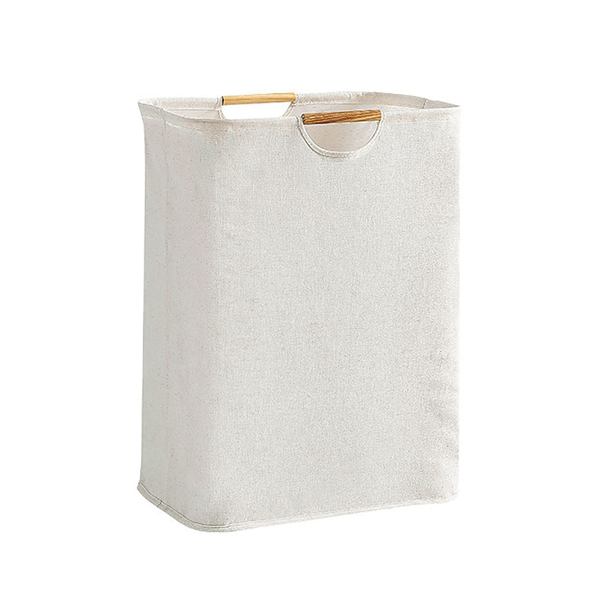 Large Laundry Basket Waterproof Collapsible Laundry Hamper with Wooden Handle for Household Bathroom L 56cm