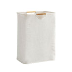 Large Laundry Basket Waterproof Collapsible Laundry Hamper with Wooden Handle for Household Bathroom L 56cm