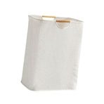 Large Laundry Basket Waterproof Collapsible Laundry Hamper with Wooden Handle for Household Bathroom L 56cm