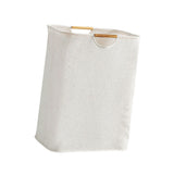Large Laundry Basket Waterproof Collapsible Laundry Hamper with Wooden Handle for Household Bathroom L 56cm - Side View