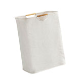 Large Laundry Basket Waterproof Collapsible Laundry Hamper with Wooden Handle for Household Bathroom L 56cm - Top-Down View