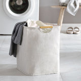 Large Laundry Basket Waterproof Collapsible Laundry Hamper with Wooden Handle for Household Bathroom L 56cm - 45-Degree Angle