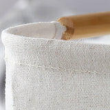 Large Laundry Basket Waterproof Collapsible Laundry Hamper with Wooden Handle for Household Bathroom L 56cm - Close-Up Angle