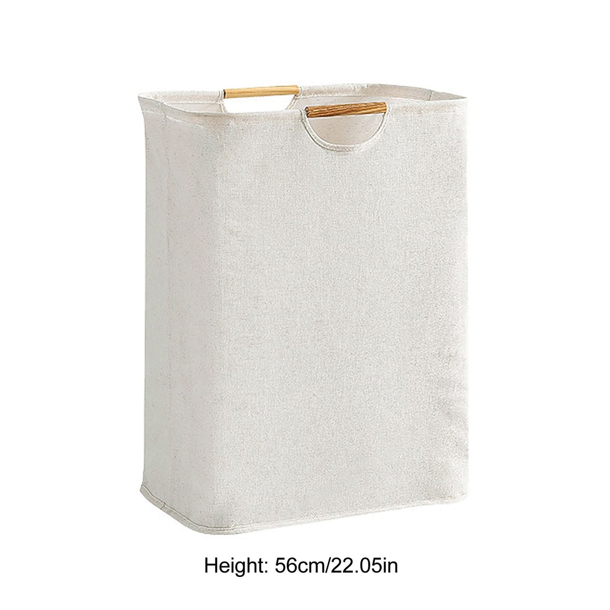 Large Laundry Basket Waterproof Collapsible Laundry Hamper with Wooden Handle for Household Bathroom L 56cm