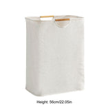 Large Laundry Basket Waterproof Collapsible Laundry Hamper with Wooden Handle for Household Bathroom L 56cm - Extra Image