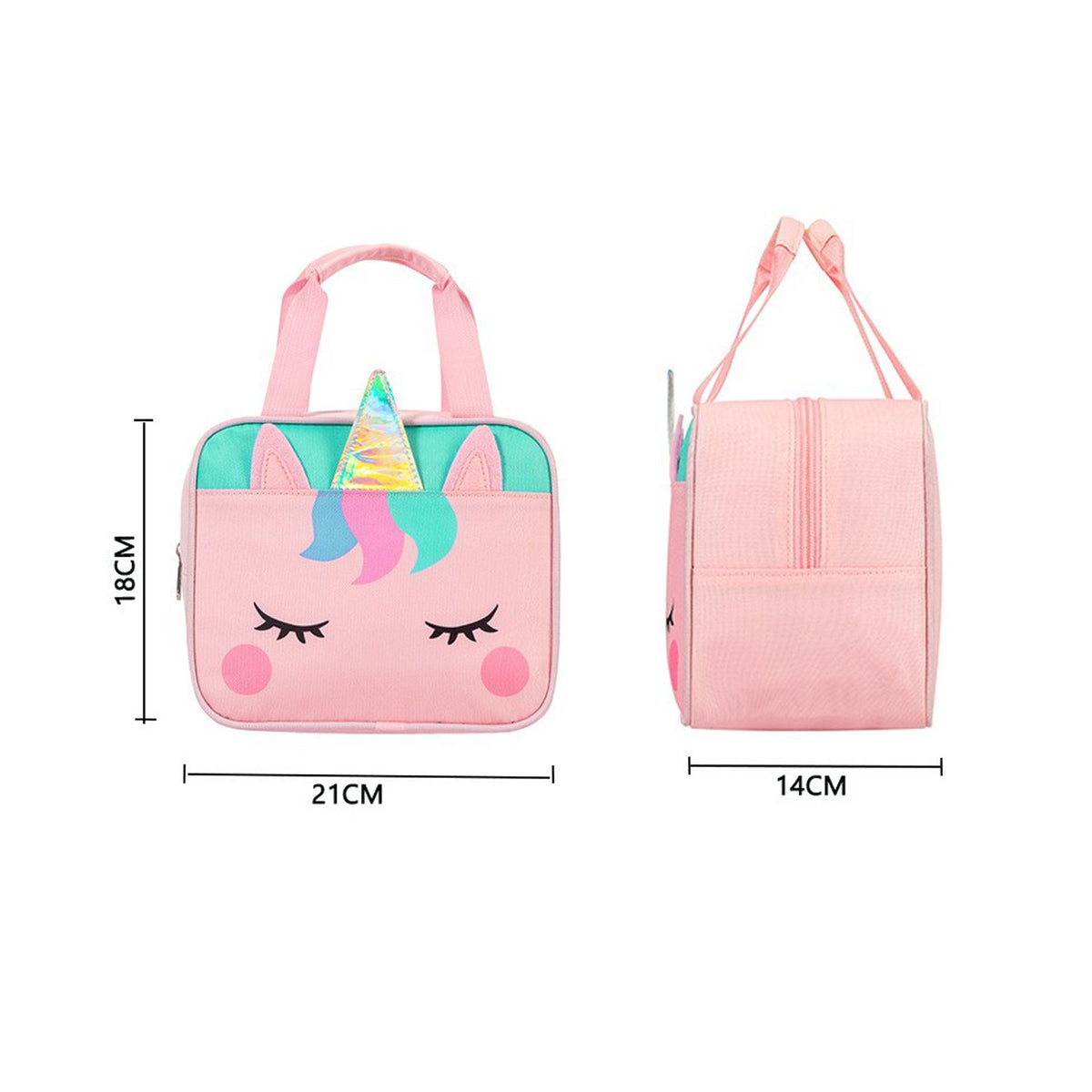 Children Lunch Bag Kindergarten Students Cartoon Portable Insulated Thermal Lunch Box Bag Pink