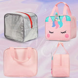 Children Lunch Bag Kindergarten Students Cartoon Portable Insulated Thermal Lunch Box Bag Pink - Extra Image
