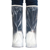 Transparent Knee High Rain Shoe Cover Reusable Waterproof Shoe Cover with Side Zipper for Men Women L