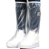 Transparent Knee High Rain Shoe Cover Reusable Waterproof Shoe Cover with Side Zipper for Men Women L