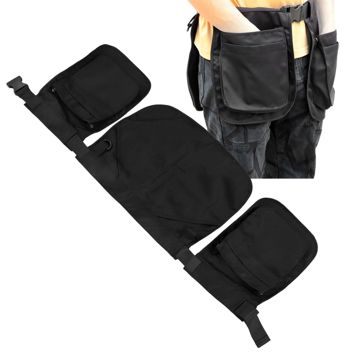 Waist Apron Bag Multi Pocket Waist Belt Bag Fashionable Zipper Closure Tool Waist Pouch for Gardening Hiking