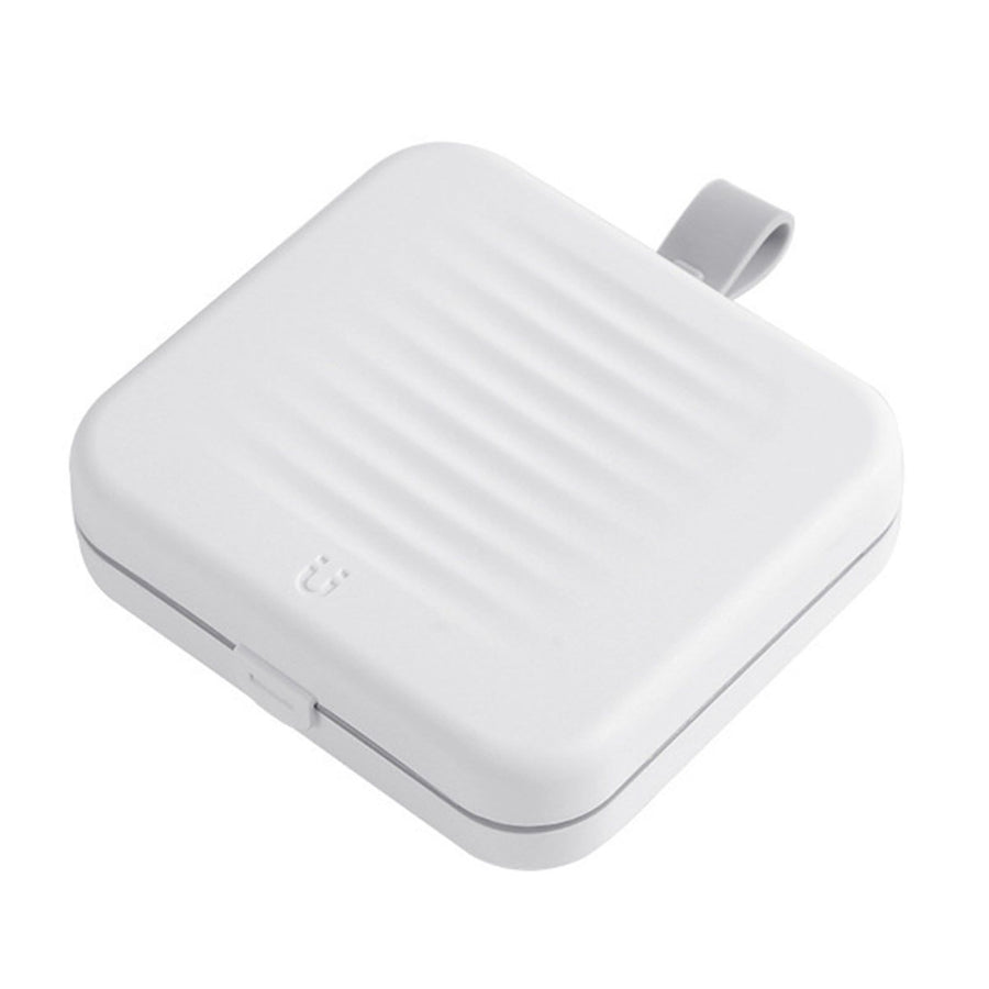 Magnetic Suction Sewing Box Portable Small Double Layer Magnetic Sewing Box Kit for Home Dormitory Travel White